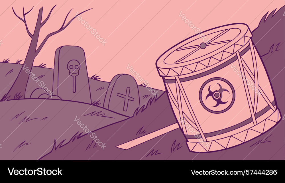 Biohazard barrel in desolate scene design Vector Image