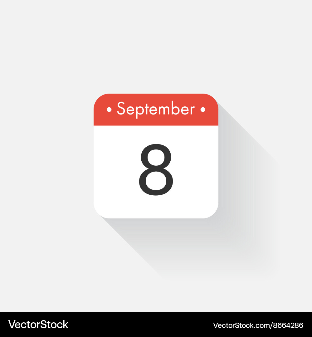 Calendar icon with long shadow flat style date Vector Image