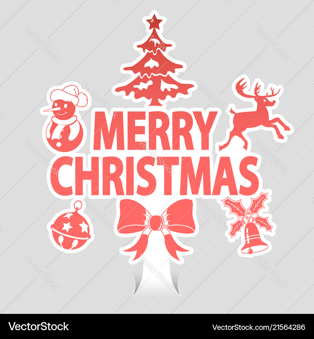 Christmas Sticker Set Vector Image