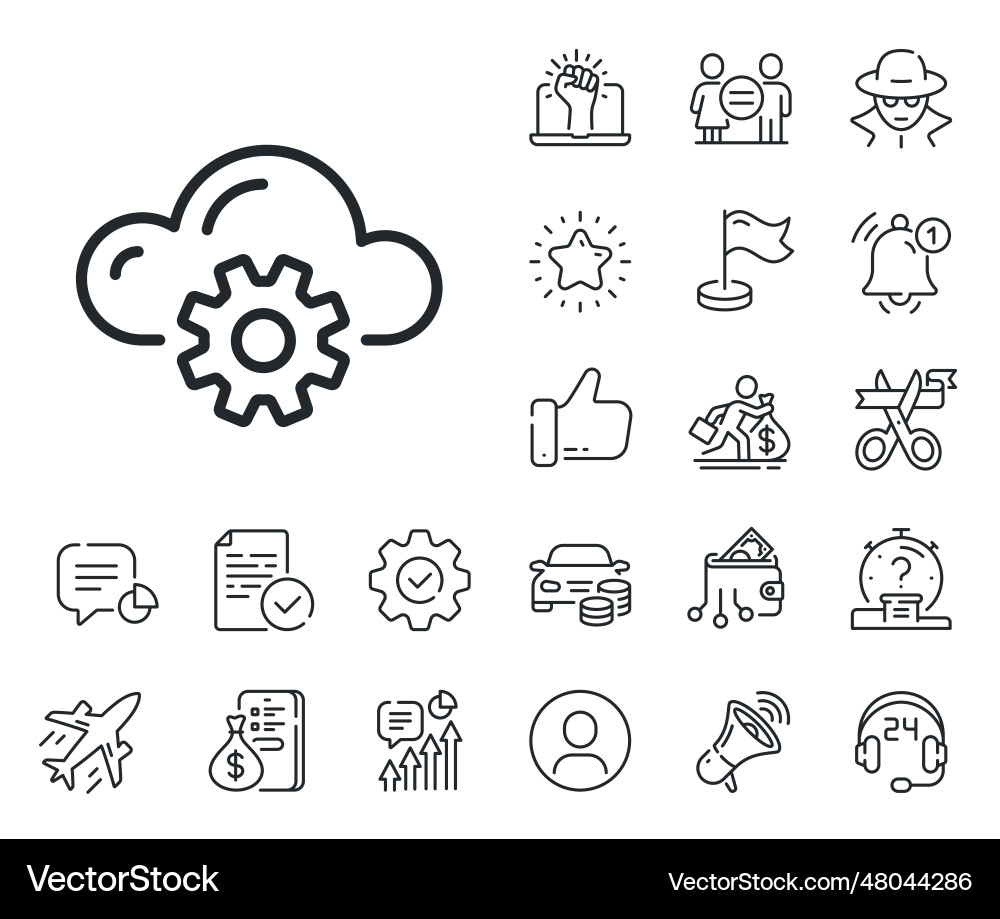 Cloud computing process line icon internet data Cloud computing process line icon internet data vector image