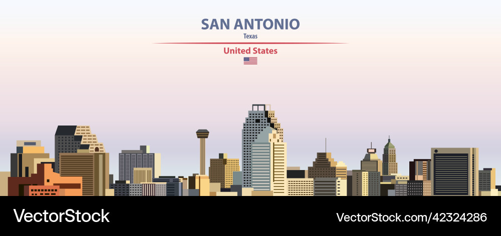 Colorful San Antonio Skyline vector image