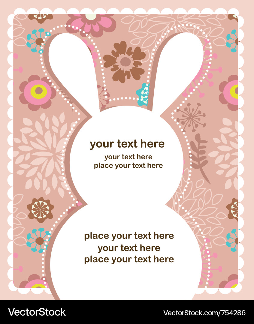 Cute Easter Bunny Card Vector Image