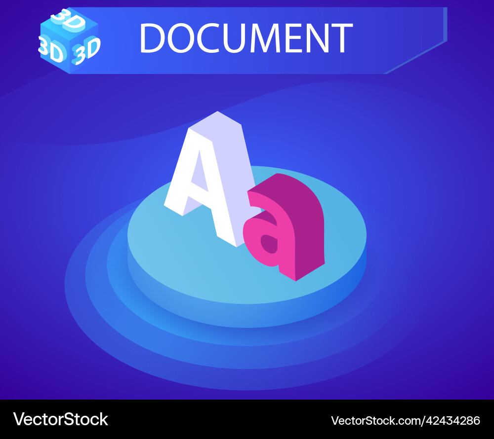 Document isometric design icon web 3d colorful Document isometric design icon web 3d colorful vector image