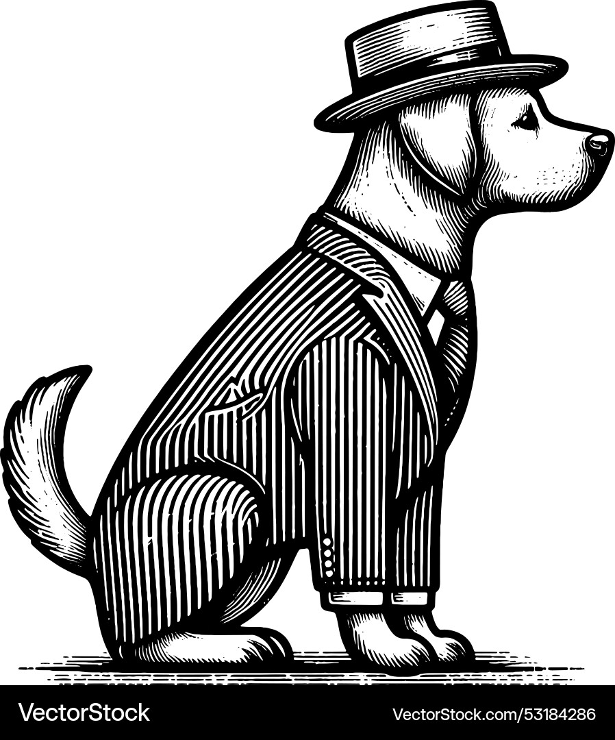 Elegant dog in a tuxedo generative ai Elegant dog in a tuxedo generative ai Vector Image