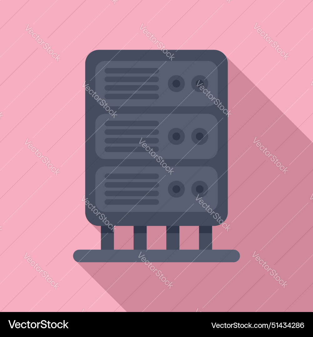 Flat design server rack icon Royalty Free Vector Image