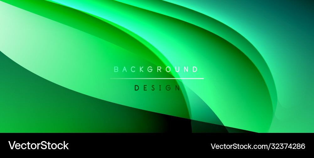 Fluid gradient waves with shadow lines and glowing Vector Image