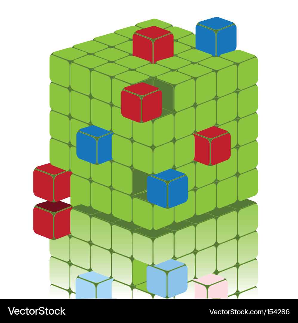 Geometric Cube Decomposition Vector Image