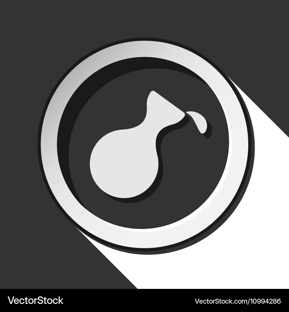 Icon - flask with a drop and shadow vector image