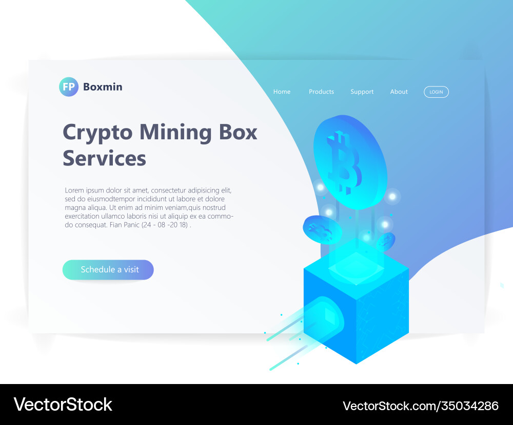 Landing page template with gradient modern webpage vector image