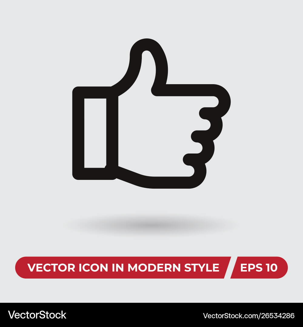 Like icon in modern style for web site and mobile Like icon in modern style for web site and mobile vector image