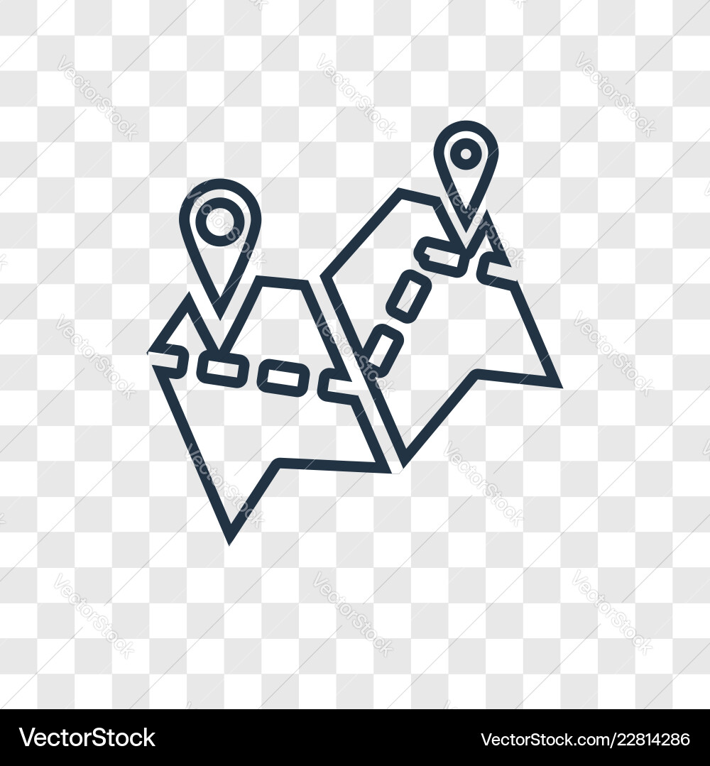 Map concept linear icon isolated on transparent Map concept linear icon isolated on transparent vector image