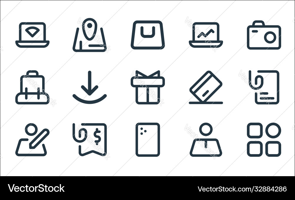 Myicon one line icons linear set quality Myicon one line icons linear set quality vector image