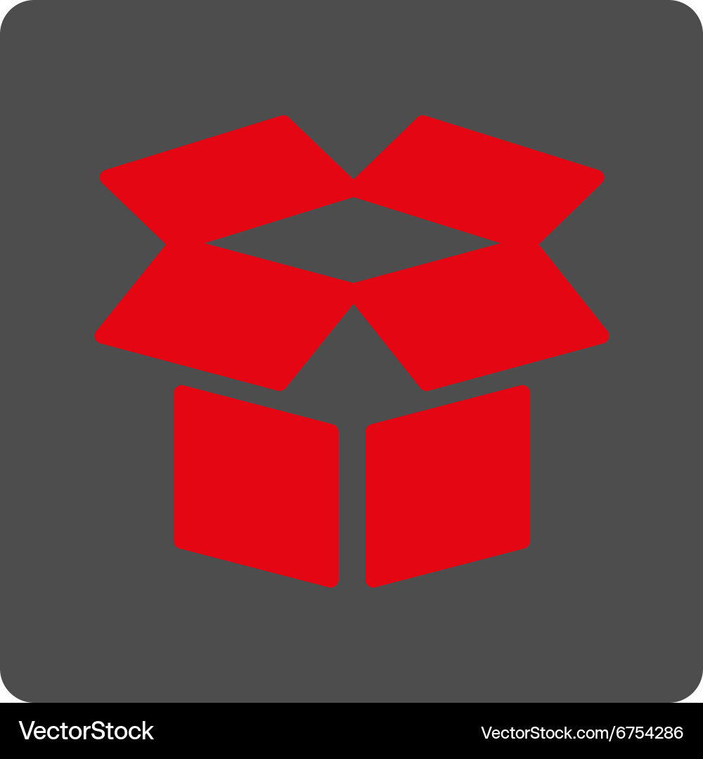 Open box rounded square button vector image