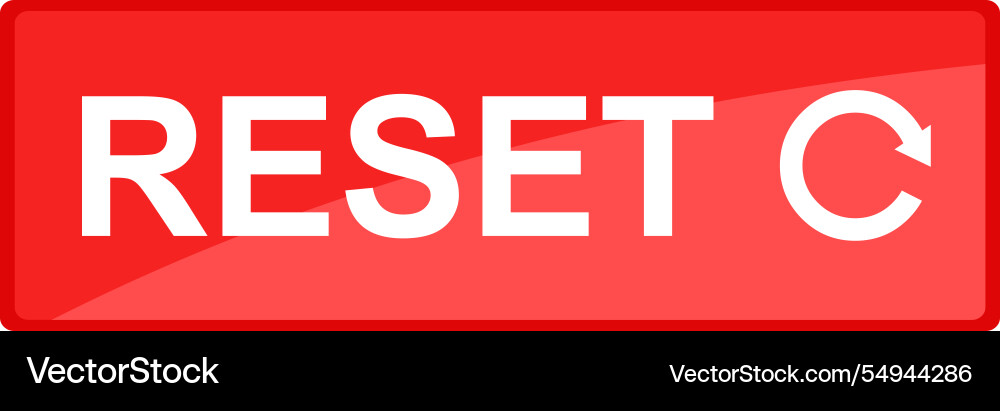 Reset button vector image