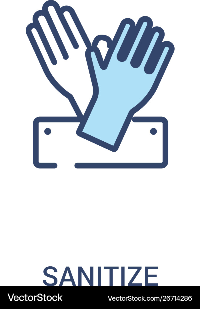Sanitize concept 2 colored icon simple line Sanitize concept 2 colored icon simple line vector image