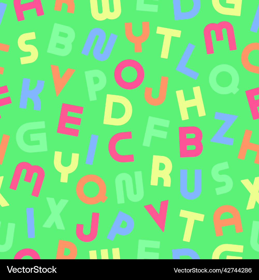 Seamless alphabet pattern with colorful Seamless alphabet pattern with colorful vector image