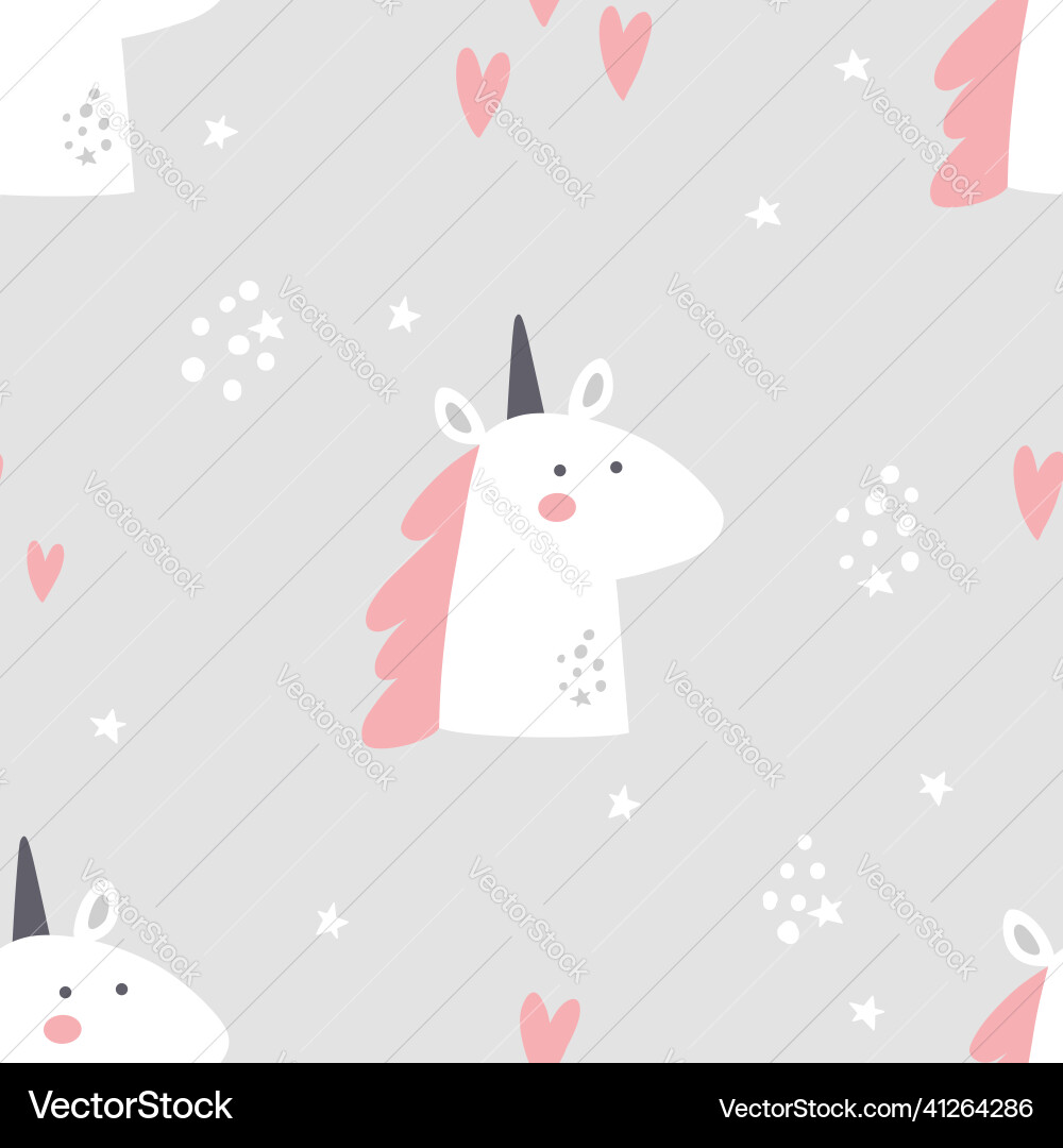 Seamless pattern with a cute unicorn Seamless pattern with a cute unicorn vector image
