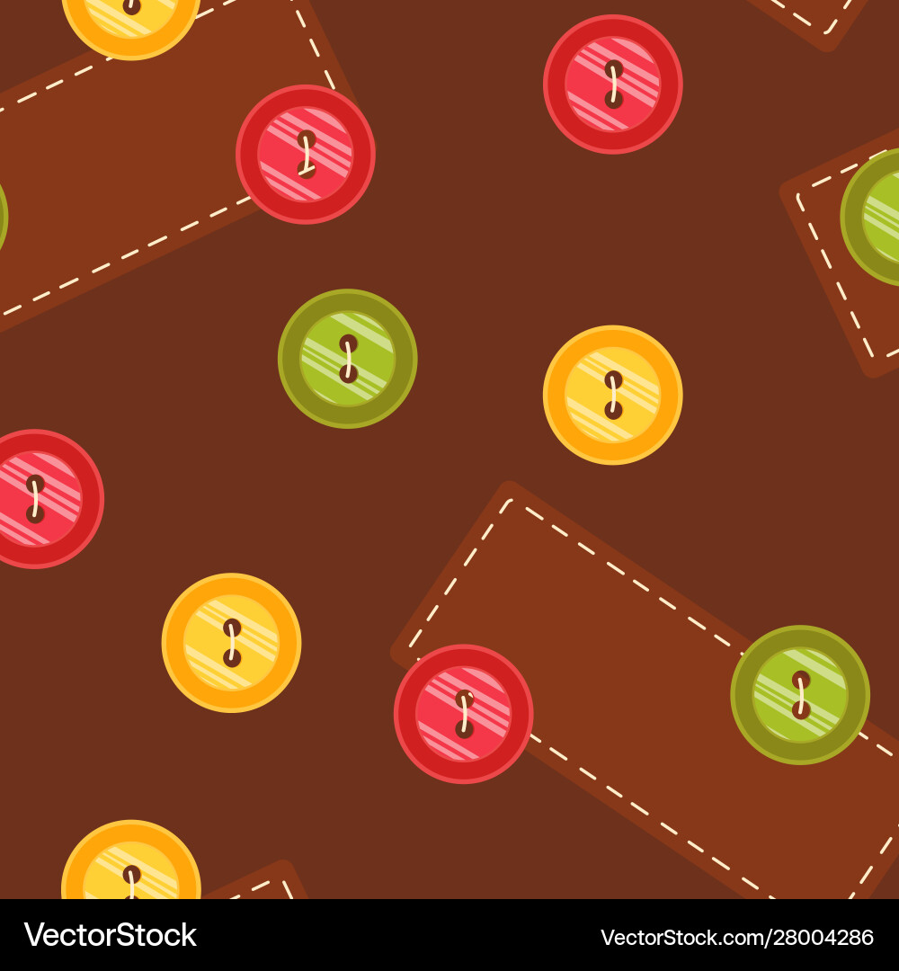 Seamless pattern with colorful textile buttons vector image