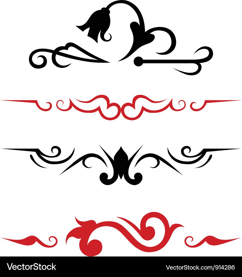 Set calligraphic design elements vector image