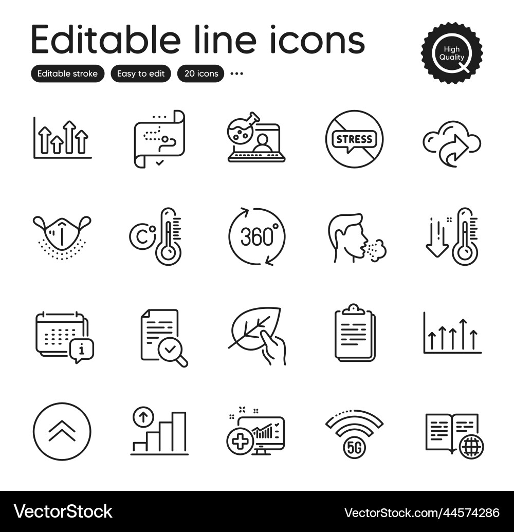Set of science outline icons contains Set of science outline icons contains vector image