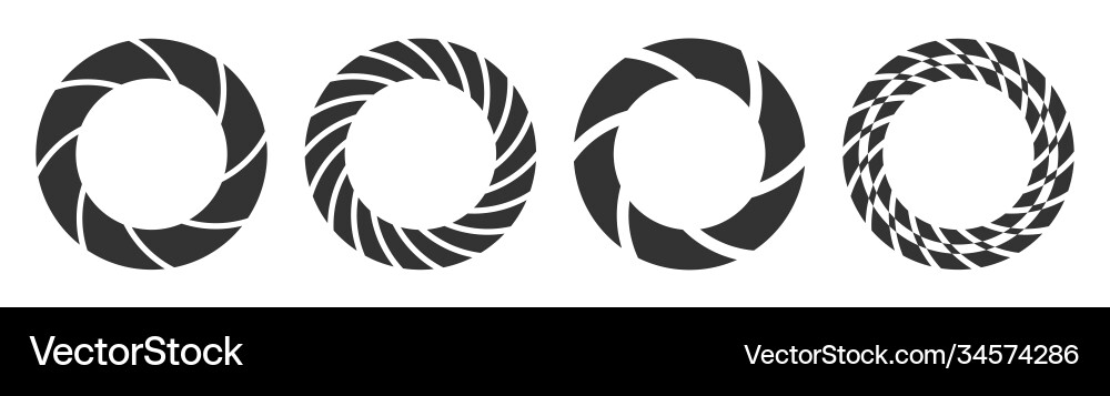Set vier kreisförmige geometrische Ornamente abstrakt Set vier kreisförmige geometrische Ornamente abstrakt vektorbild