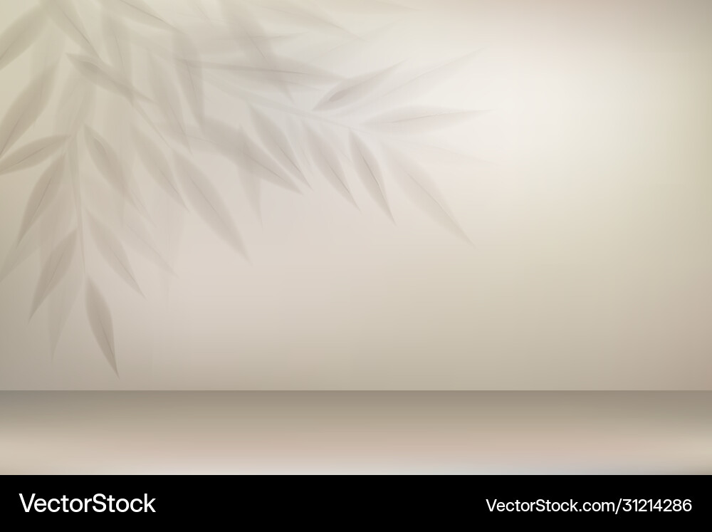 Tree branch with leaves shadow effect vector image