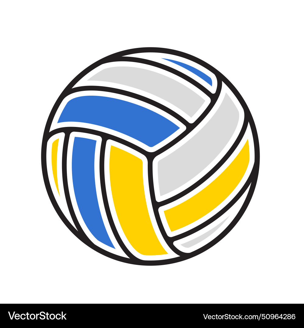 Volleyball color ball icons symbol or emblem Vector Image