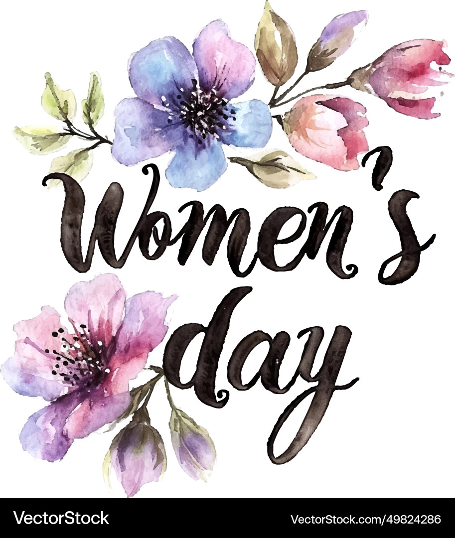 Watercolor flowers womens day mothers Watercolor flowers womens day mothers vector image
