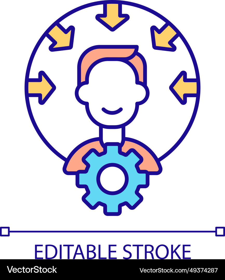 2d simple thin line metacognition icon Vector Image