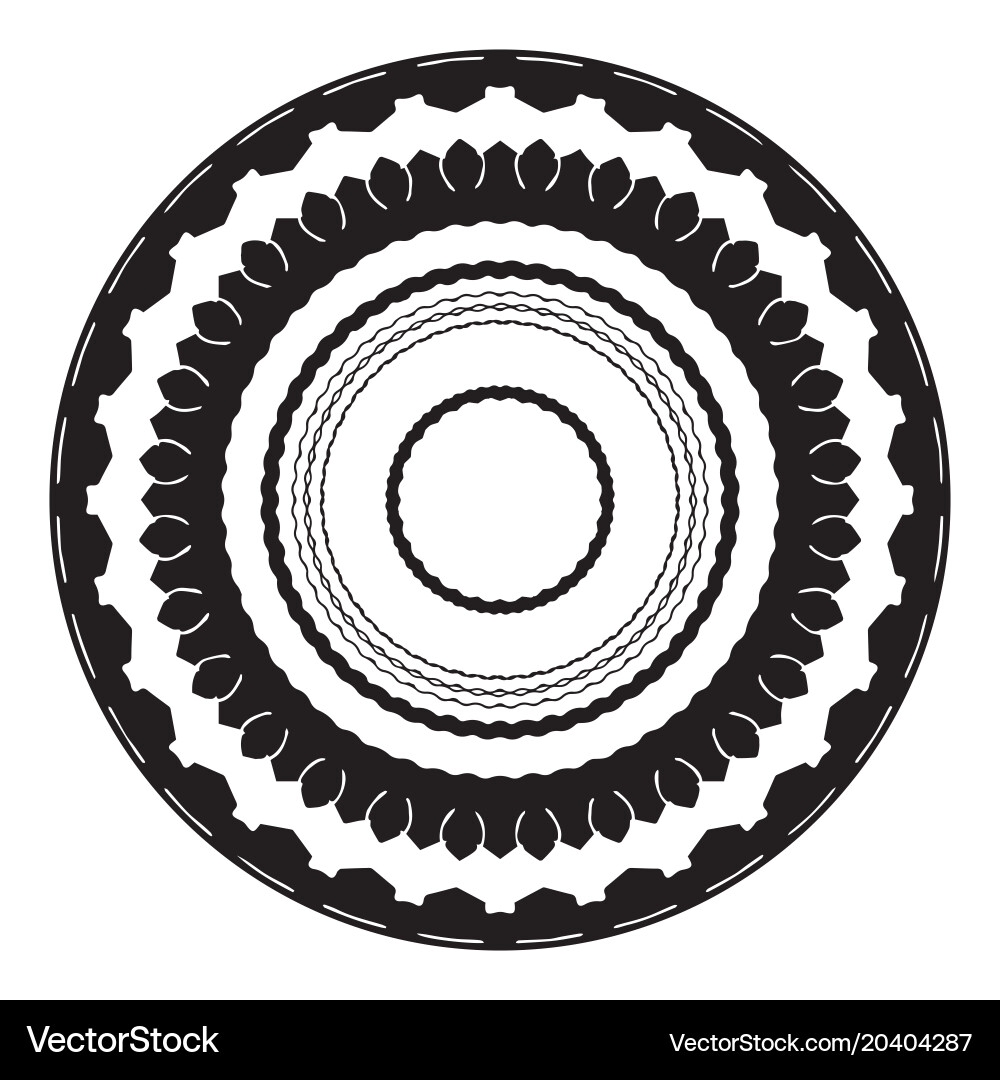 A set of round frames in monochrome style Vector Image