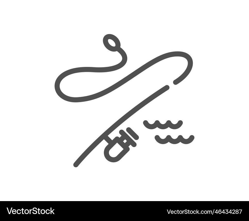 Angeln Rute Linie Icon Spinnen Fischstange Zeichen Angeln Rute Linie Icon Spinnen Fischstange Zeichen vektorbild