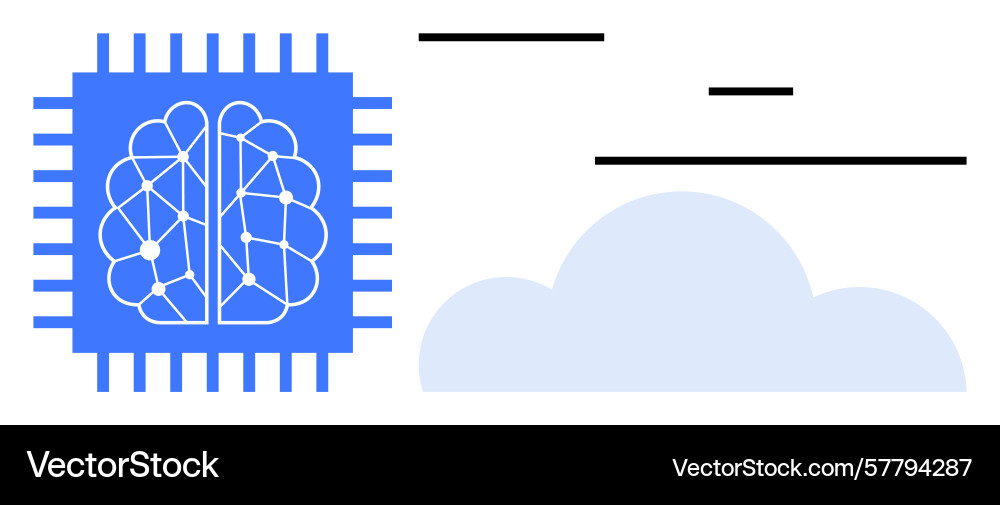 Artificial intelligence integration with cloud Artificial intelligence integration with cloud vector image