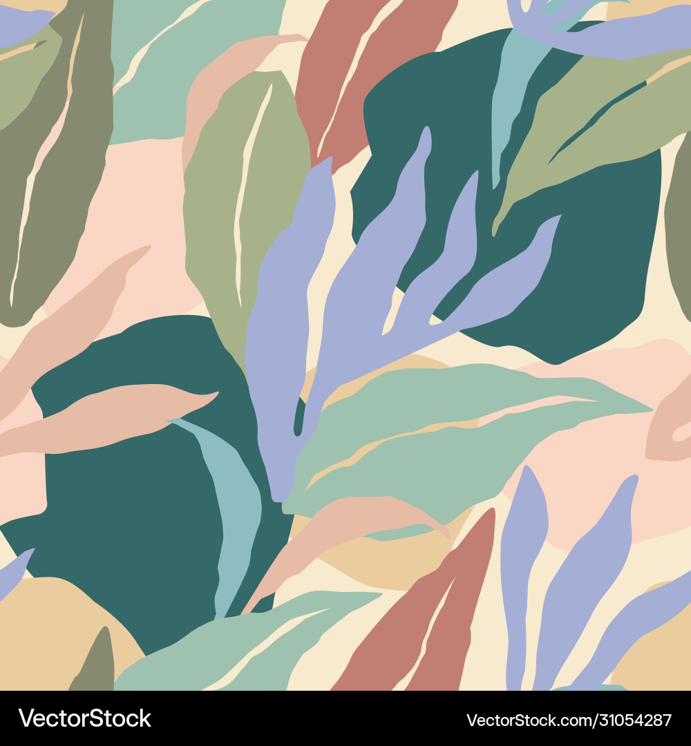 Artistic seamless pattern with abstract leaves Artistic seamless pattern with abstract leaves vector image