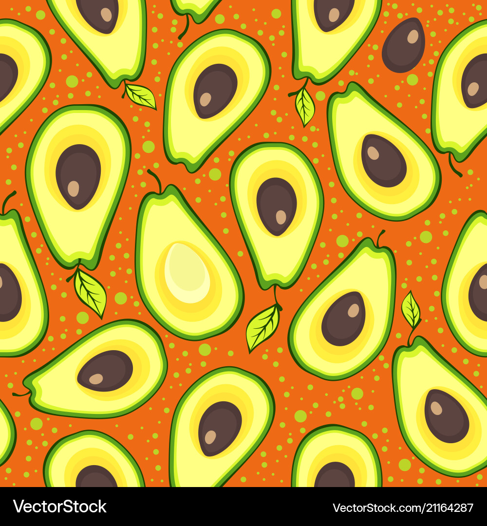 Avocado Slice Pattern vector image