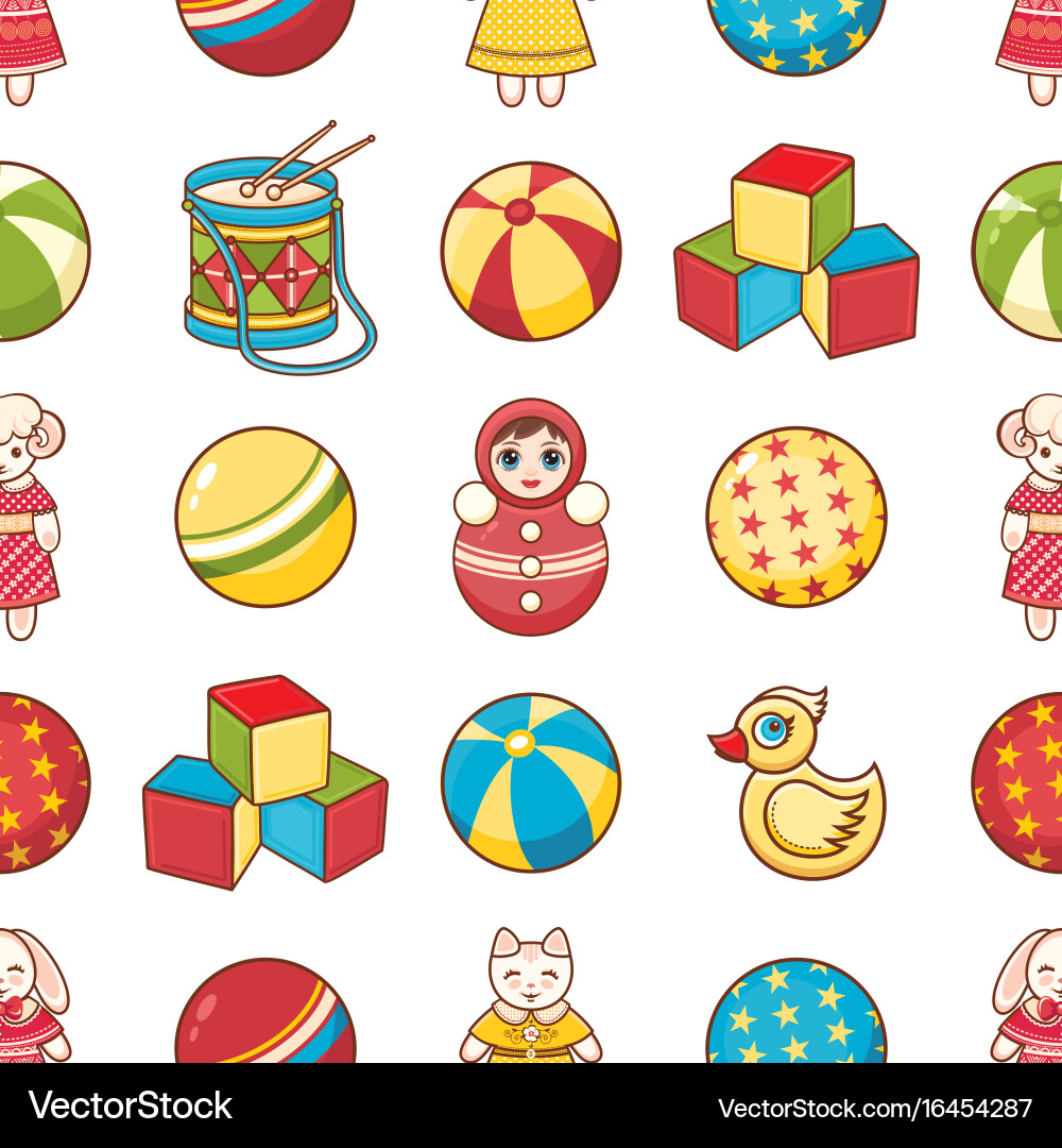 Child toy seamless pattern design element vector image