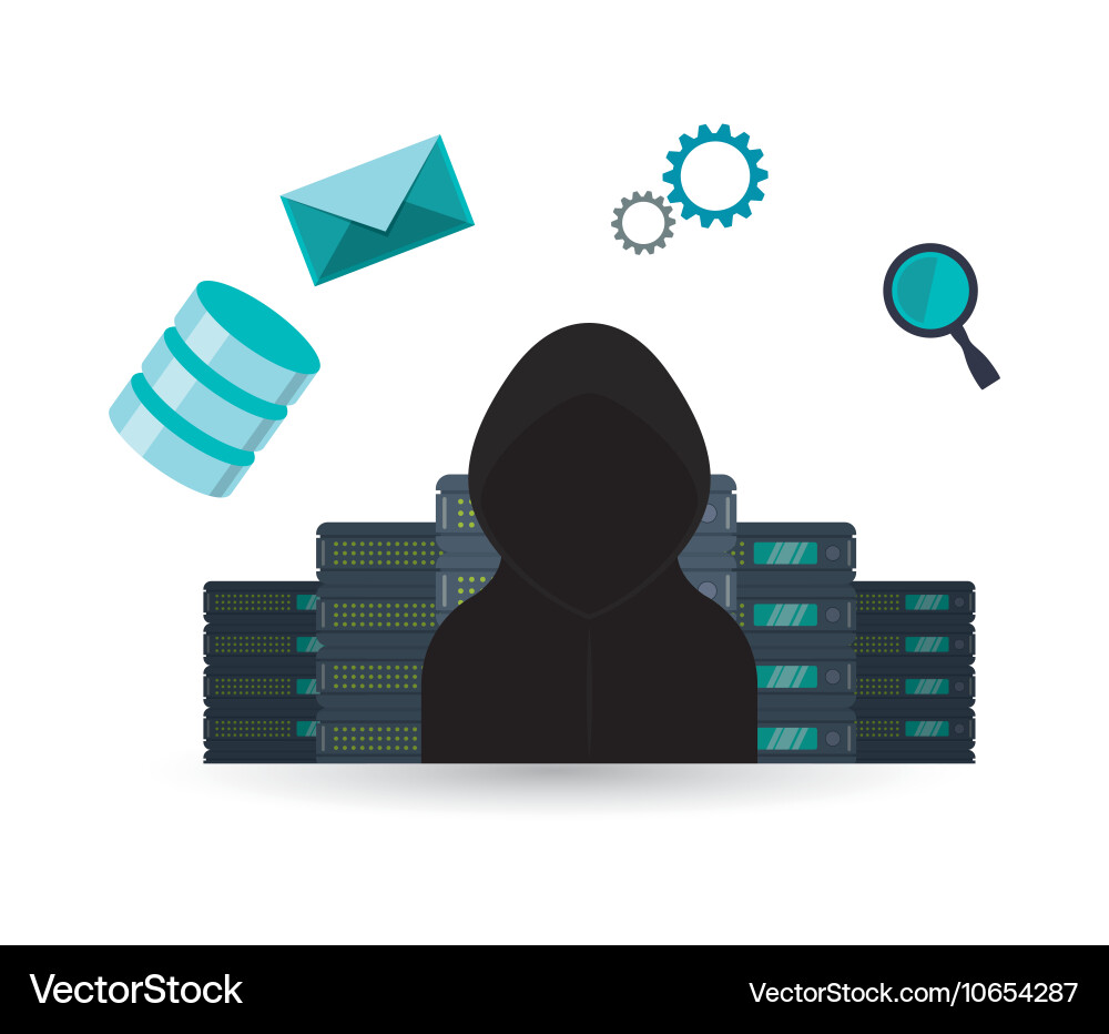 Cyber security system and media design Vector Image