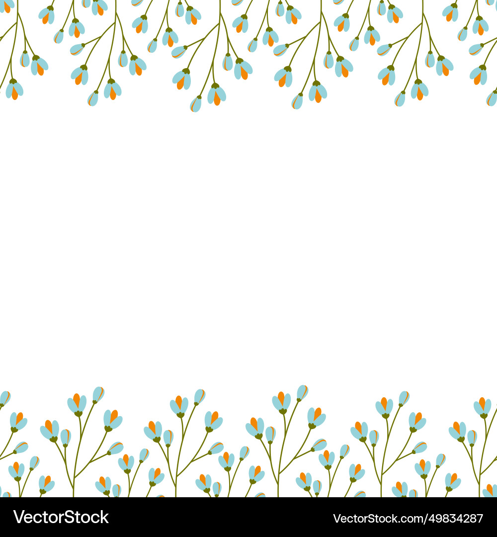 Double sided frame with top and bottom border Double sided frame with top and bottom border vector image