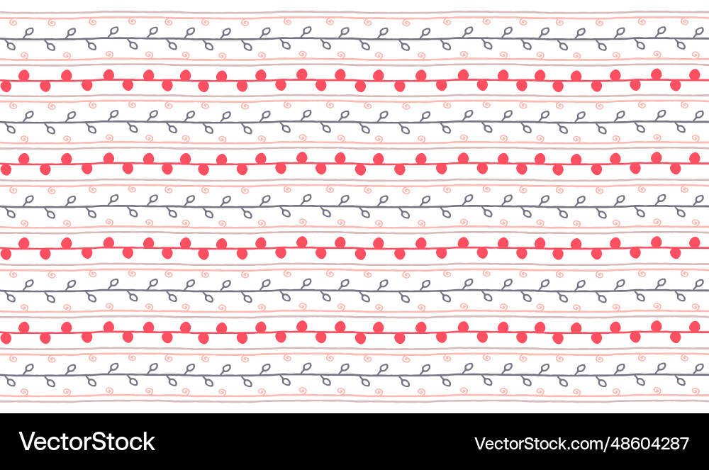 Endless pattern red pink and grey twig background Vector Image