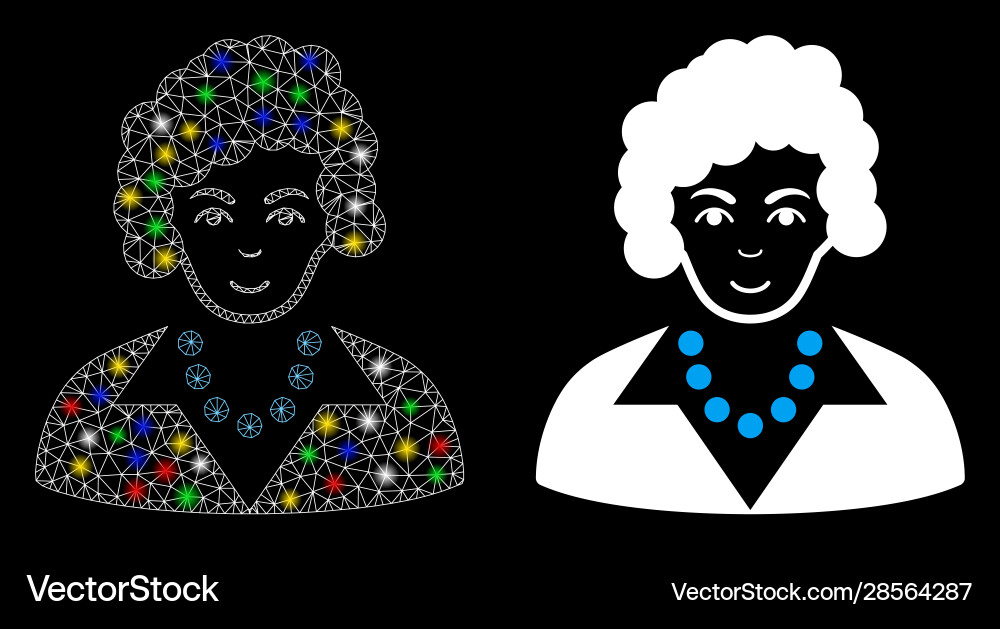 Glossy mesh carcass brünette lady icon mit flash Glossy mesh carcass brünette lady icon mit flash vektorbild