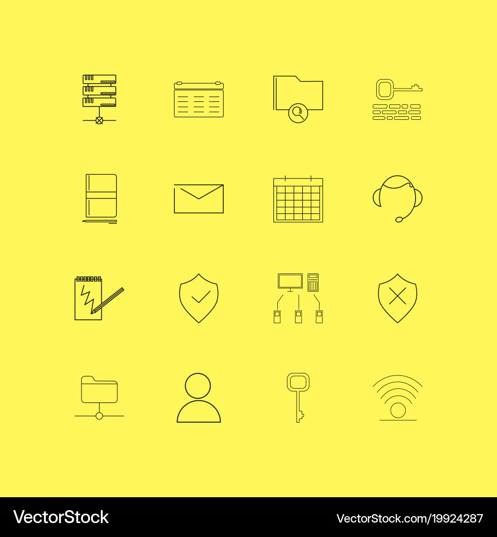 Internet technologies linear icon set simple Vector Image