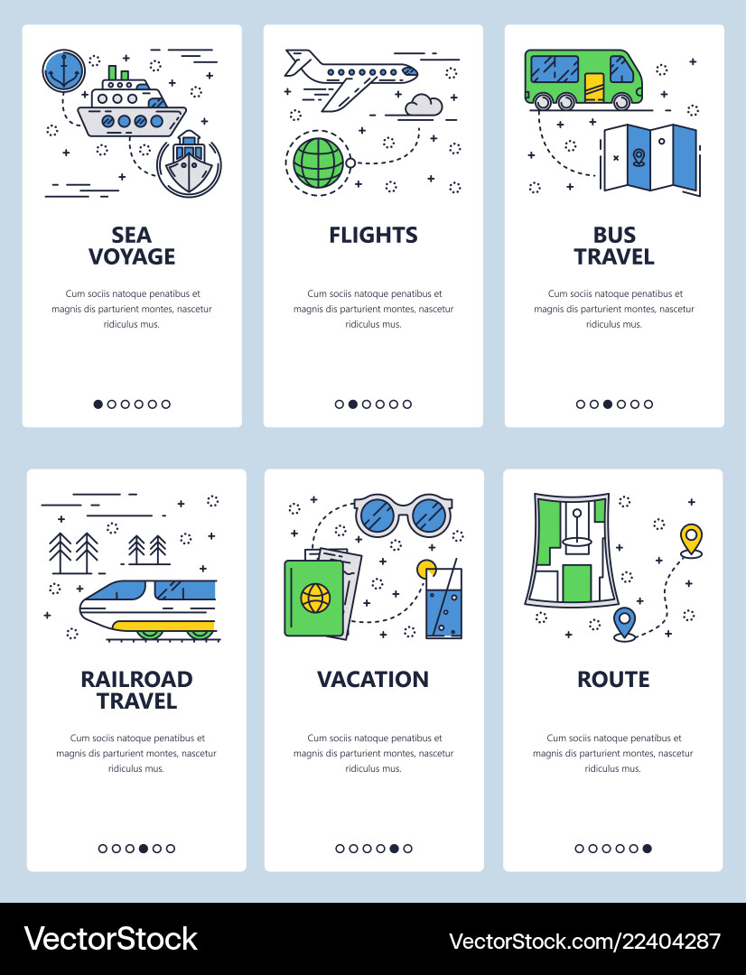 Line art web and mobile app template set vector image