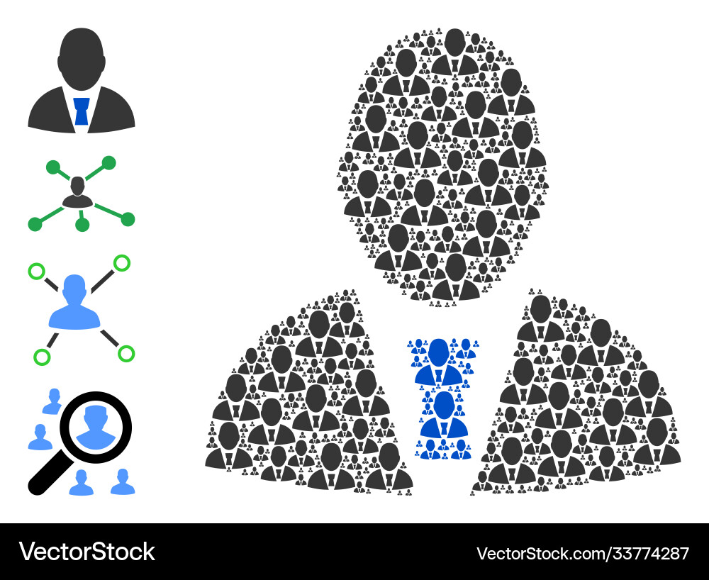 Manager profile recursion composition self Manager profile recursion composition self Vector Image