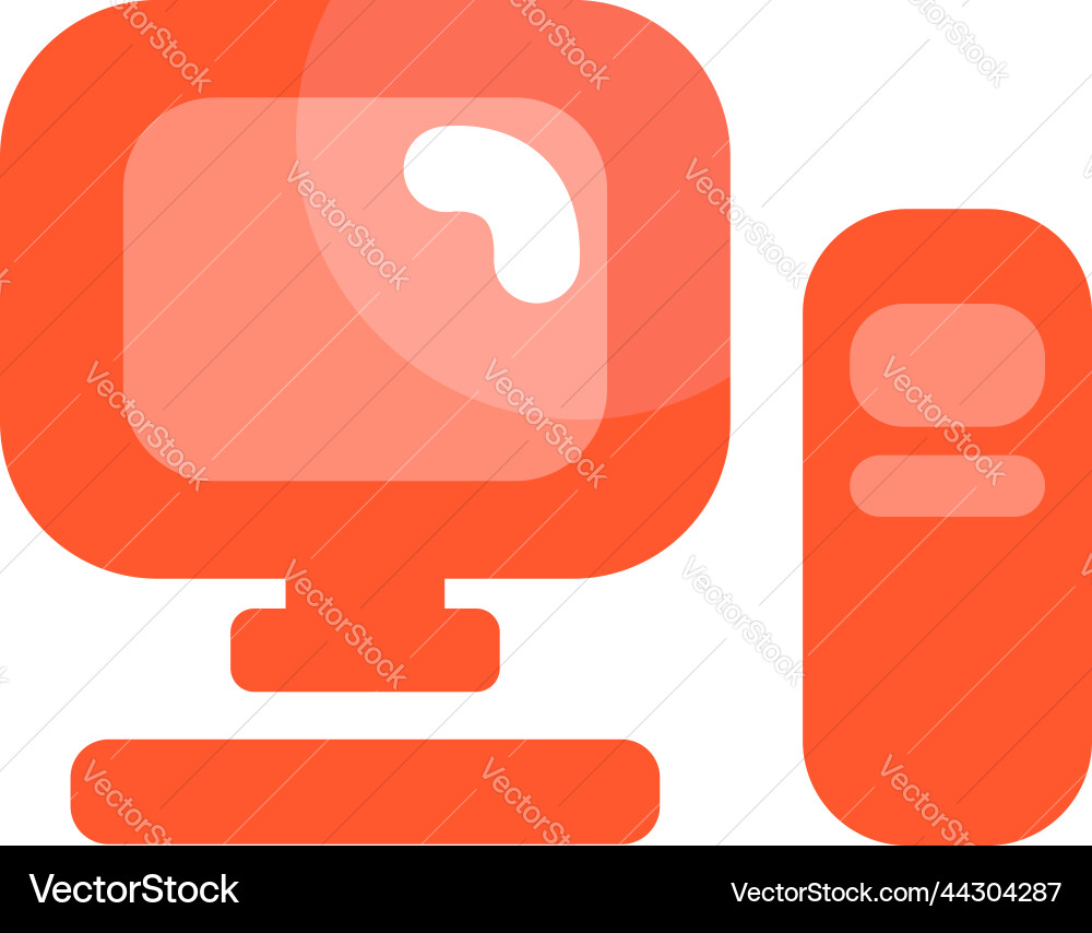 Orange computer case on a white background Vector Image