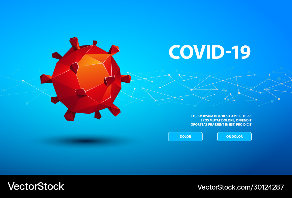 Polygonal coronavirus microorganism 3d Polygonal coronavirus microorganism 3d vector image