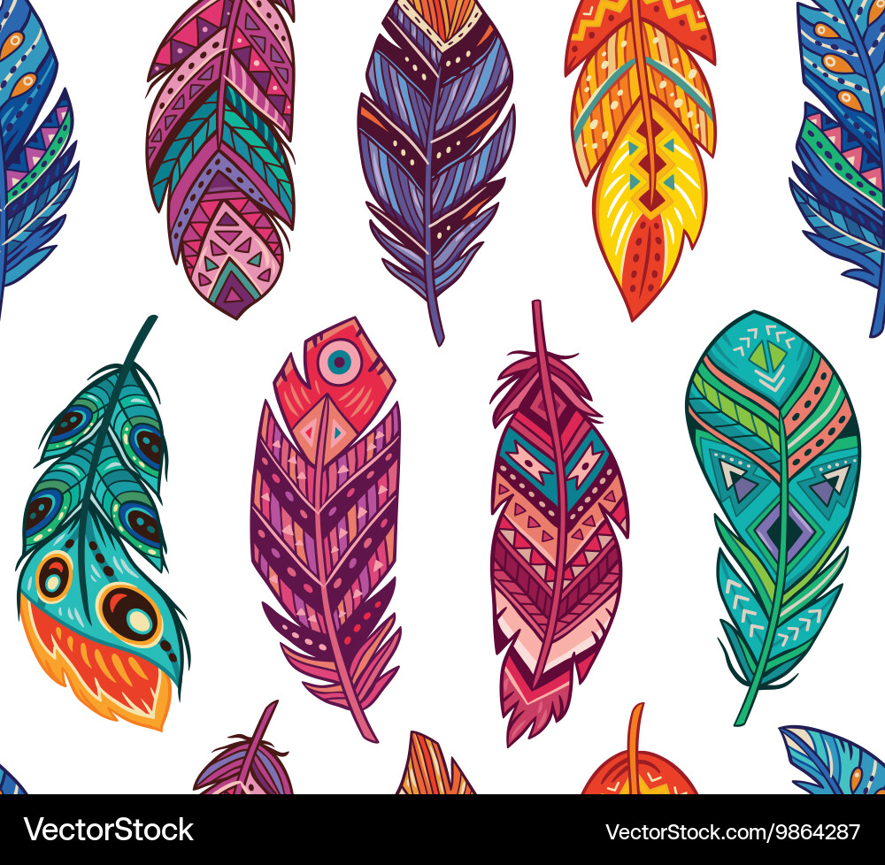 Seamless pattern with colored abstract vector image