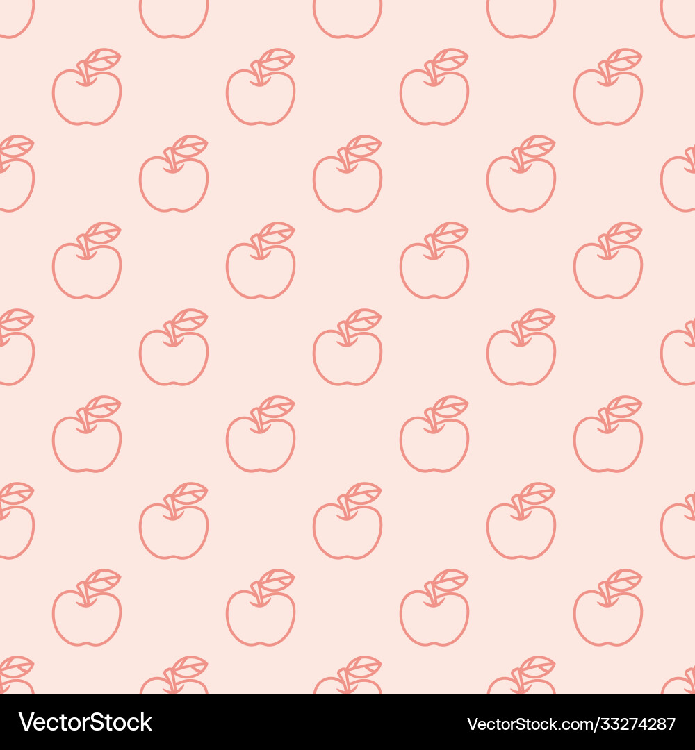Seamless repeat pattern design with apples vector image
