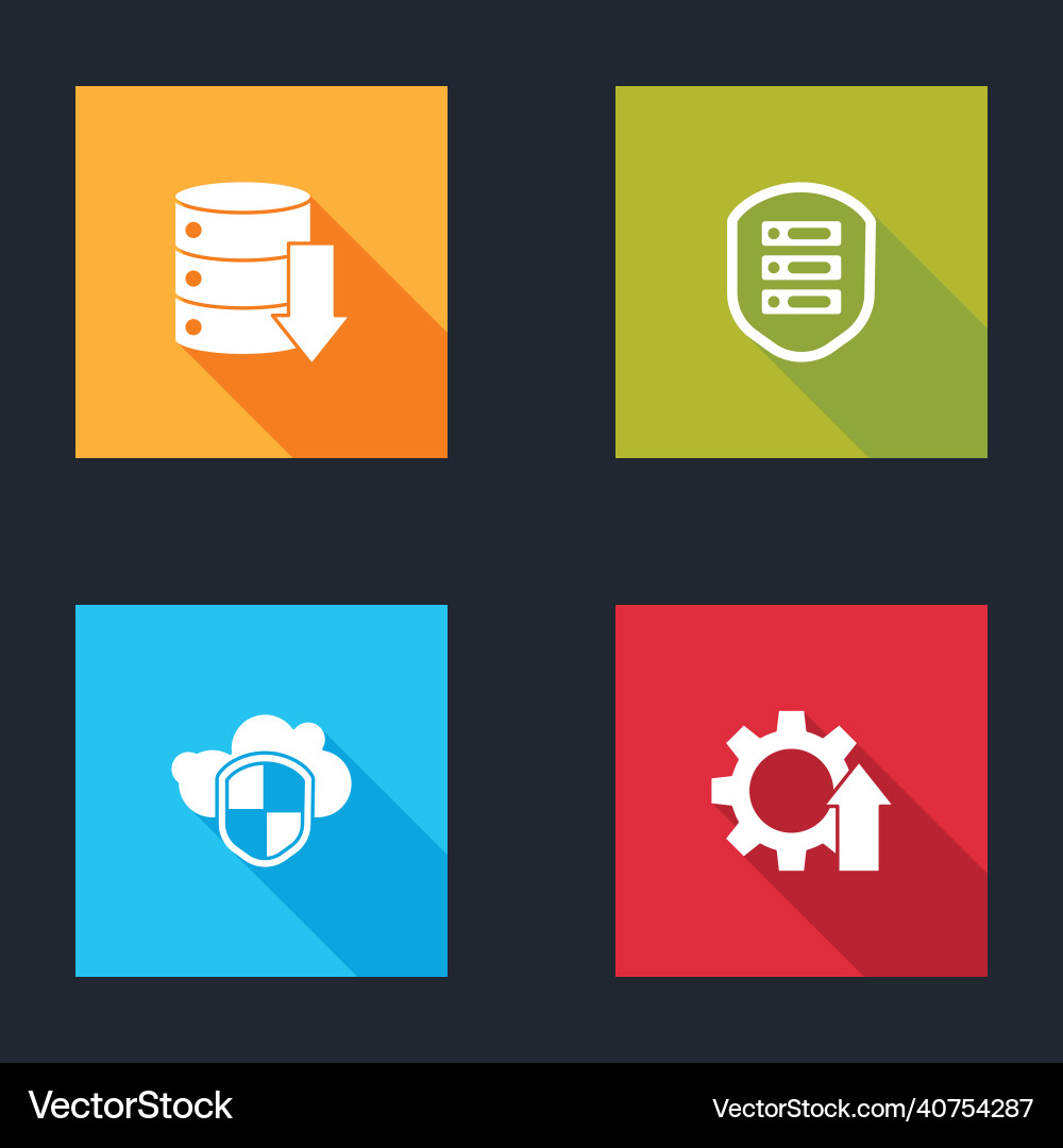 Set server data web hosting with shield cloud Set server data web hosting with shield cloud vector image