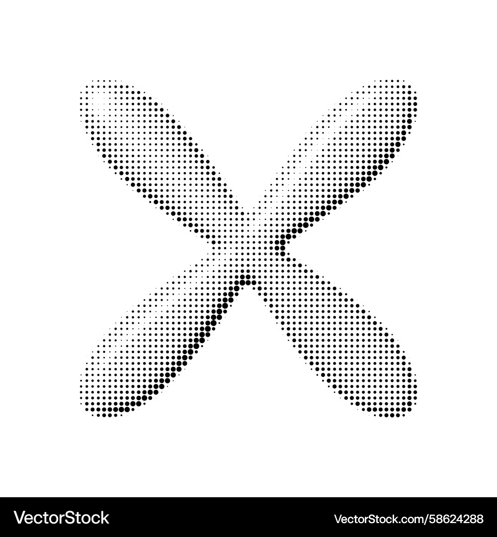 Abstract 3d cross shape in halftone dot style Vector Image