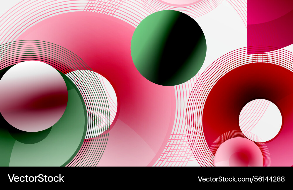 Abstract composition overlapping circles curves vector image