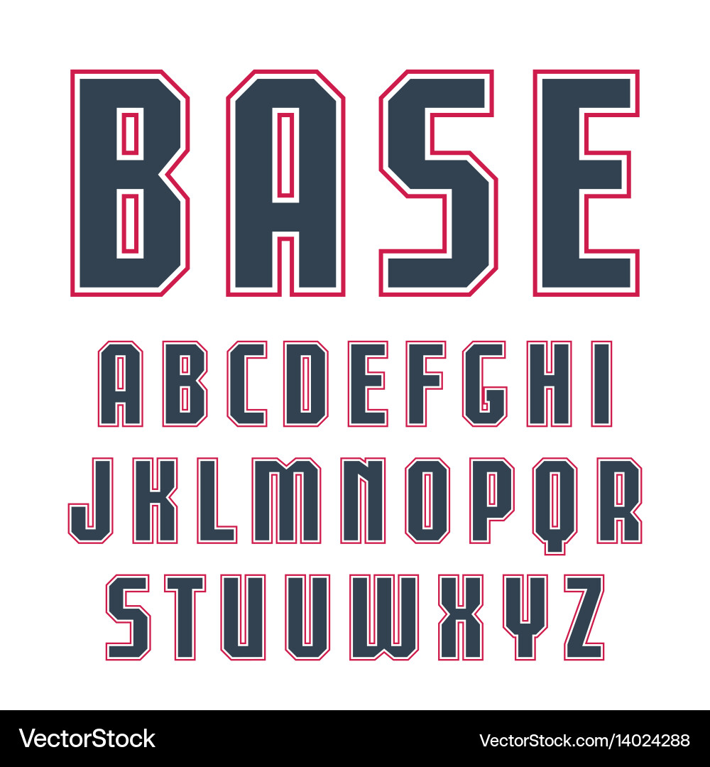 Bold Sans Serif Font with Sharp Outline vector image